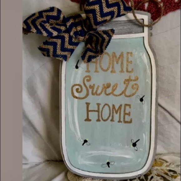 HOME,SWEET HOME door plaque/sign with bow - Picture 2 of 2